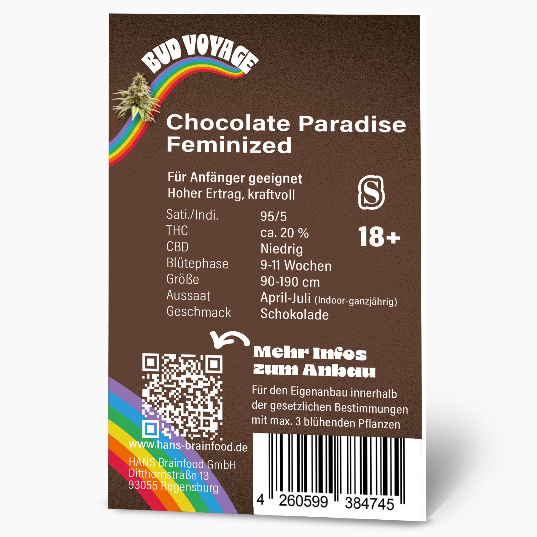 Hanfsamen BudVoyage Chocolate Paradise Feminisiert (Sativa, Motivierend, Kreativ)