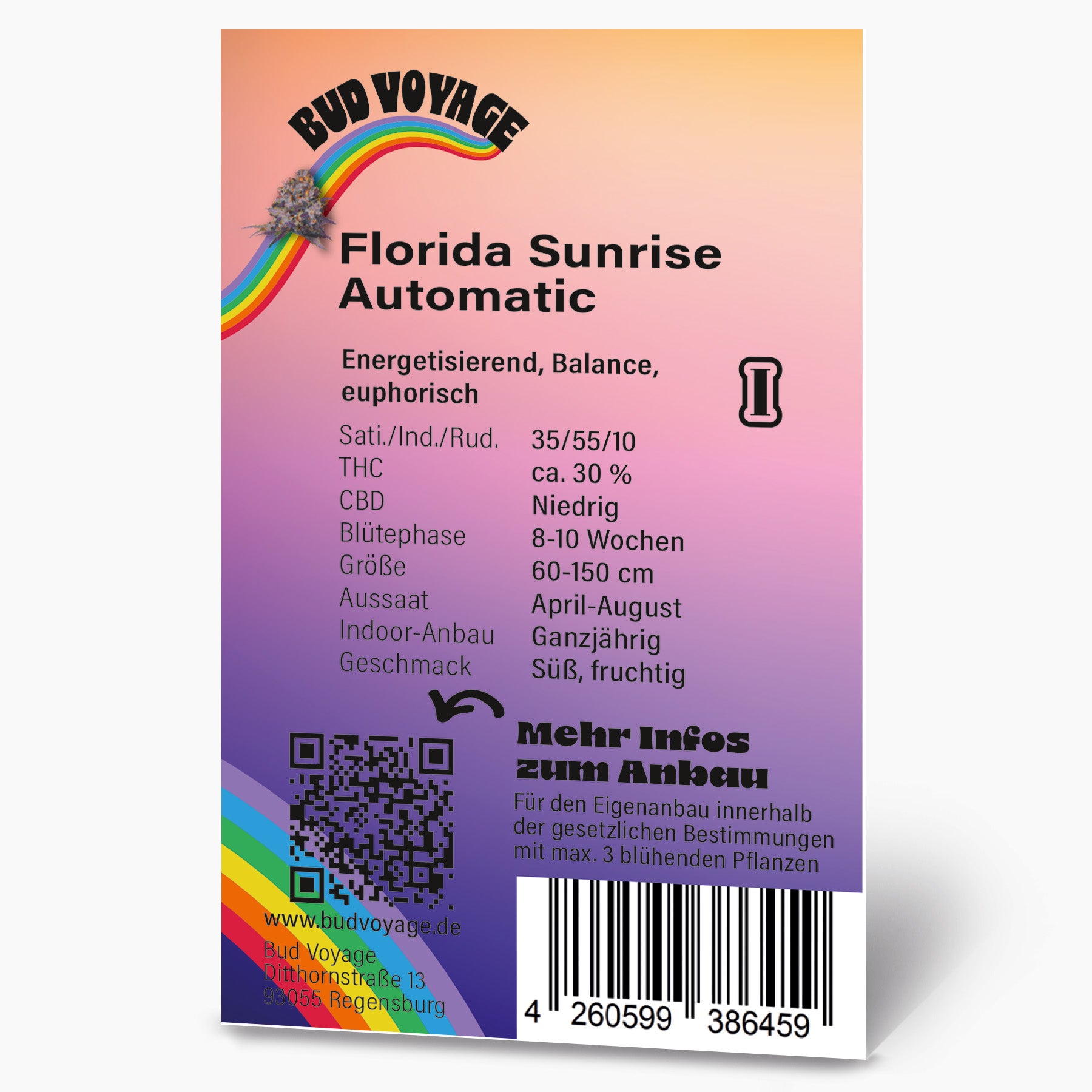 Hanfsamen BudVoyage Florida Sunrise AUTO (Belebend, euphorisch, kreativ)