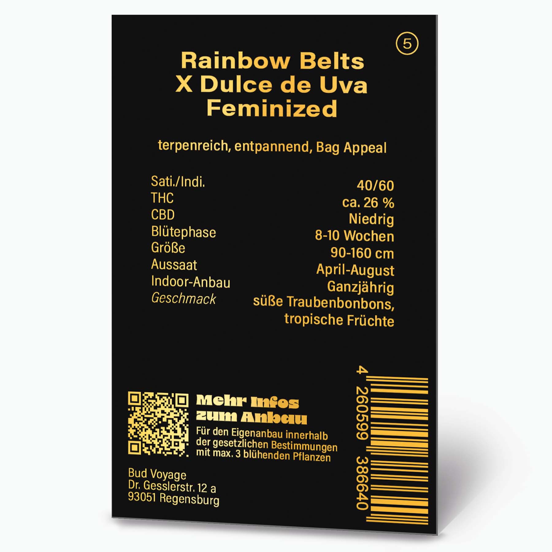 Hanfsamen BudVoyage PREMIUM US Rainbow Belts X Dulce de Uva Fem (glücklich, entspannend, fruchtig)