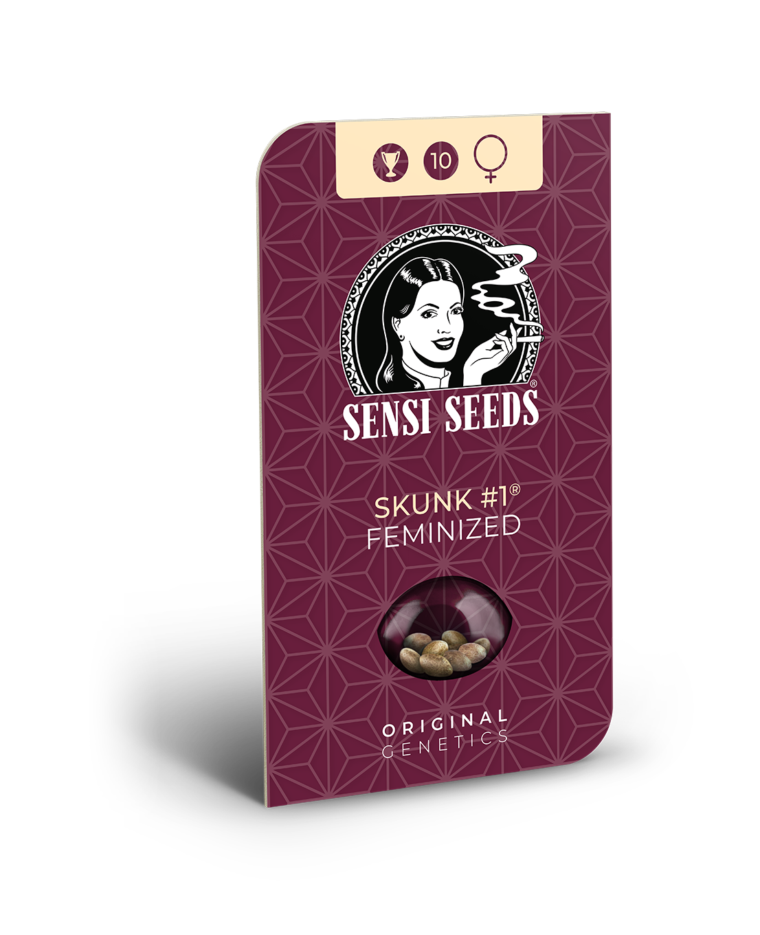 Freigestellte Verpackung von Skunk #1 Feminized  Hanfsamen und Cannabis Samen zum Anbauen