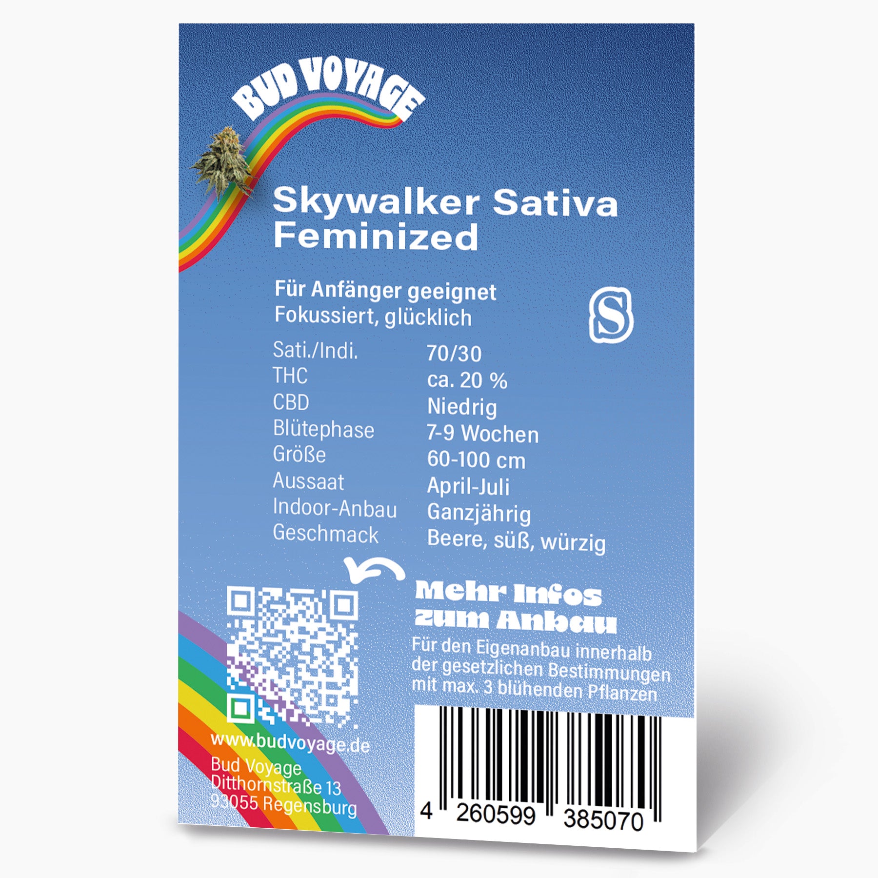 Hanfsamen BudVoyage Skywalker Sativa Fem (glücklich, entspannend, fokussiert)