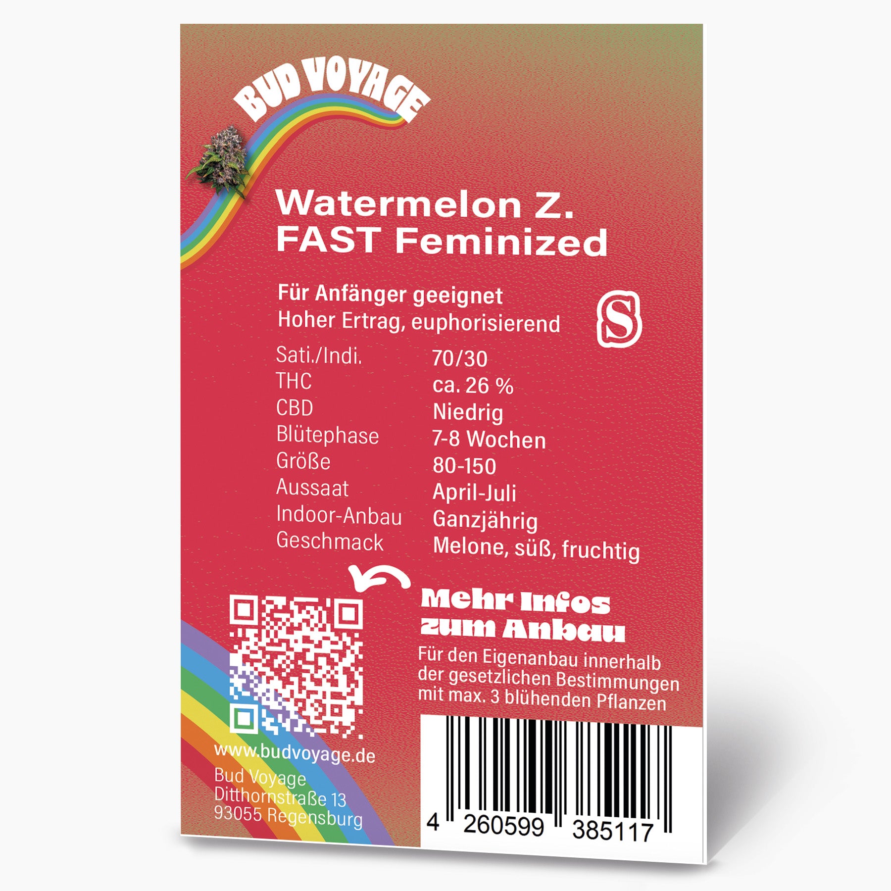 Hanfsamen BudVoyage Watermelon Zkittlez FAST (euphorisch, kreativ, fröhlich, entspannend