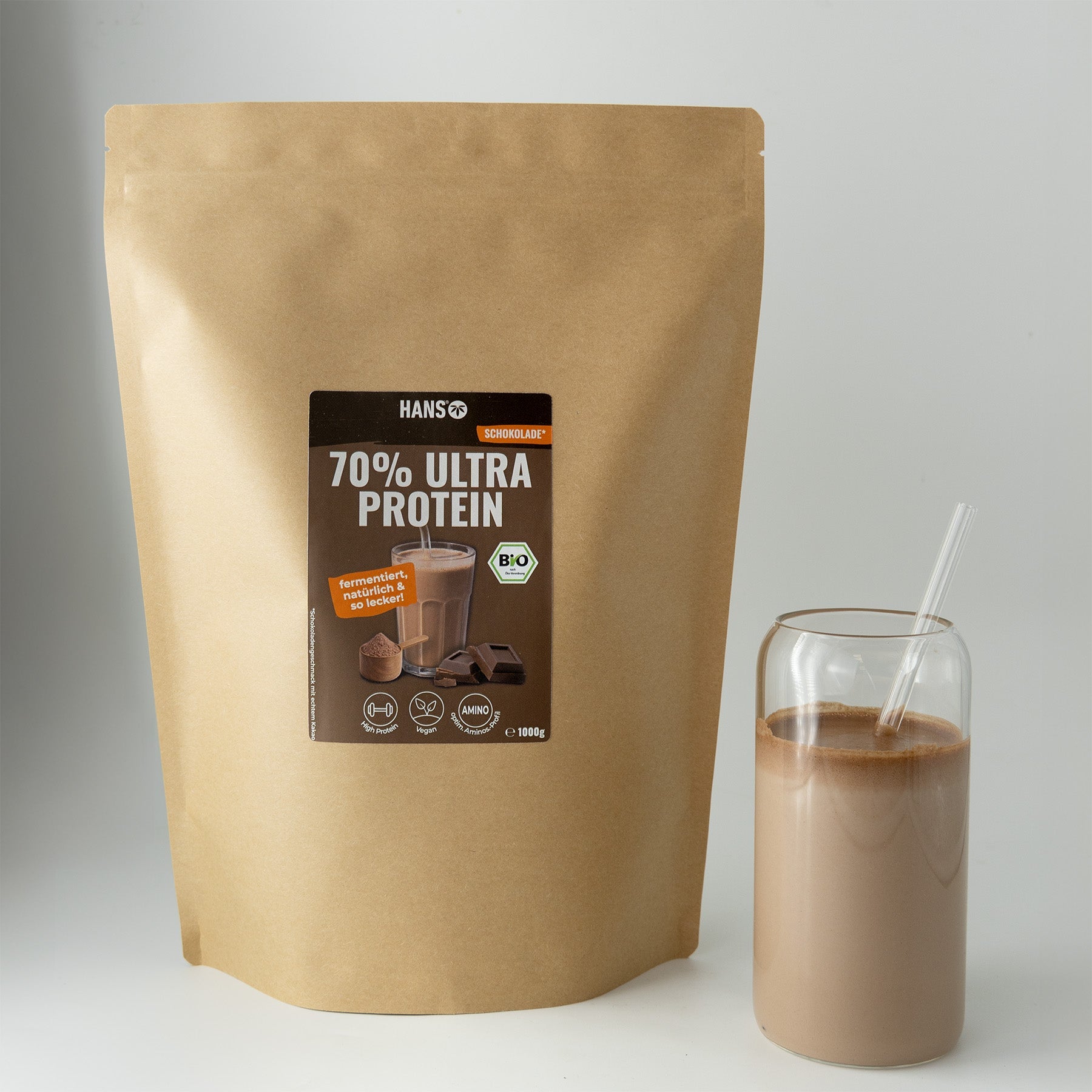 Ultra Protein Schoko Vegan I 70% Proteingehalt - HANS Brainfood