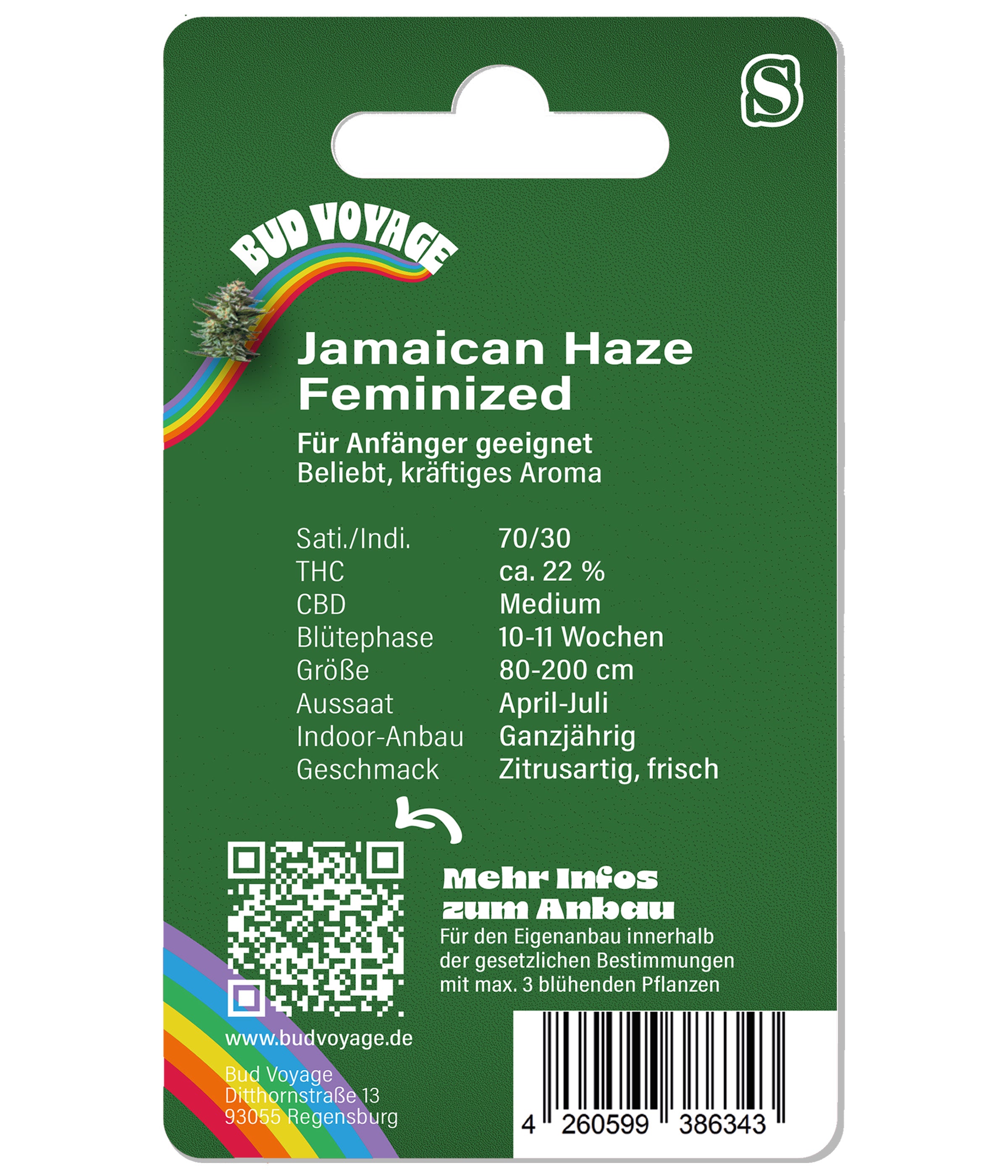 Semena konopí BudVoyage Lachflash Fem (Sativa, Relaxační, Zábavné) - POS ONLY