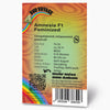 Grafika produktu Bud Voyage: Amnesia F1 feminizovaná semena konopí, duha, QR kód a čárový kód, ovocná a kadidlová příchuť
