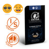 Grafika produktu Sensi Seeds Research zobrazuje konopná semínka Blueberry Zkittlez Automatic ve futuristickém designu s ikonickými logy a oranžovými akcenty.
