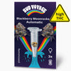 Grafický design Bud Voyage: Blackberry Moonrocks Automatické balení semen se třemi feminizovanými semeny, duhovými, modrými vlnami a fialovými poupaty

