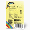 Grafický design od Bud Voyage: feminizovaná konopná semínka Lemon Ice Cream s duhou, stojanem s květinami marihuany a QR kódem s ovocnými, citrusovými a citronovými tóny.