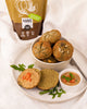 Pumpkin protein roll with tomato protein spread - HANS Brainfood
