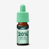 Hans+ 20% CBD oil bottle featuring a mint green dropper and label with 2000mg CBD text in a calming teal color against a white background
