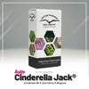 Product photo by Dutch Passion: Auto Cinderella Jack seed packet with images of purple, green and brown cannabis flowers in Amsterdam
