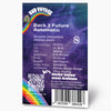 Bud Voyage product graphic: Back 2 Future Automatic hemp plant with rainbow, pineapple-mango-orange aroma and purple-colored background details
