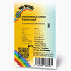 Bud Voyage product graphic:  Banana x Zkittlez feminized cannabis seeds, rainbow design with QR code, fruity and woody notes, THC content approx. 32%
