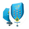 Royal Queen Seeds product graphic: Painkiller XL CBD hemp seed packaging with ten seeds in transparent capsules, light blue and yellow color scheme, on a white background
