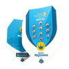 Royal Queen Seeds product image: cannabis seed packaging with ten transparent capsules, blue background and golden crown showing premium feminized cannabis seeds Royal Highness CBD
