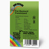 Digital illustration by Bud Voyage shows a marijuana flower on a rainbow in front of a green background with QR code and product information in Regensburg
