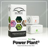 Product photo by Dutch Passion: Original South African Power Plant seeds in Amsterdam, with pictures of cannabis flowers and seeds in bright green and purple tones and detailed close-ups.
