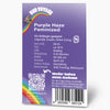 Bud Voyage graphic design featuring a purple haze feminized cannabis bud against a rainbow, showcasing a vibrant purple hue, a detailed bud structure, and a colorful rainbow arc.
