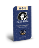 Sensi Seeds packaging shows Super Skunk Automatic seeds in a dark blue design with a retro woman and a geometric pattern ten seeds are pictured the seeds are light brown and are in a clear capsule