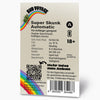 Graphic by Hans Brainfood GmbH: Super Skunk Automatic seed packet with rainbow, QR code and detailed cultivation information.
