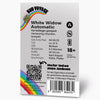 Bud Voyage product graphic: White Widow Automatic cannabis seeds, rainbow, QR code and barcode, pine-pepper flavor
