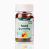 Product photo: A jar of HANS+ Hemp Gummy, vegan, with 450mg hemp extract in apple, lemon, mango, cherry and blueberry flavors, 30 pieces
