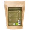 Kraft paper bag with HANS Brainfood GmbH BIO pumpkin seed protein powder, shows nutritional information, organic seal and EU organic logo, contains roasted pumpkin seeds and is rich in magnesium and leucine.
